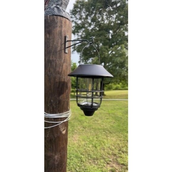 2 Pack Solar Lantern Wall Lights Fixtures Solar Powered Porch Light, Heavy Glass - Picture 1 of 3